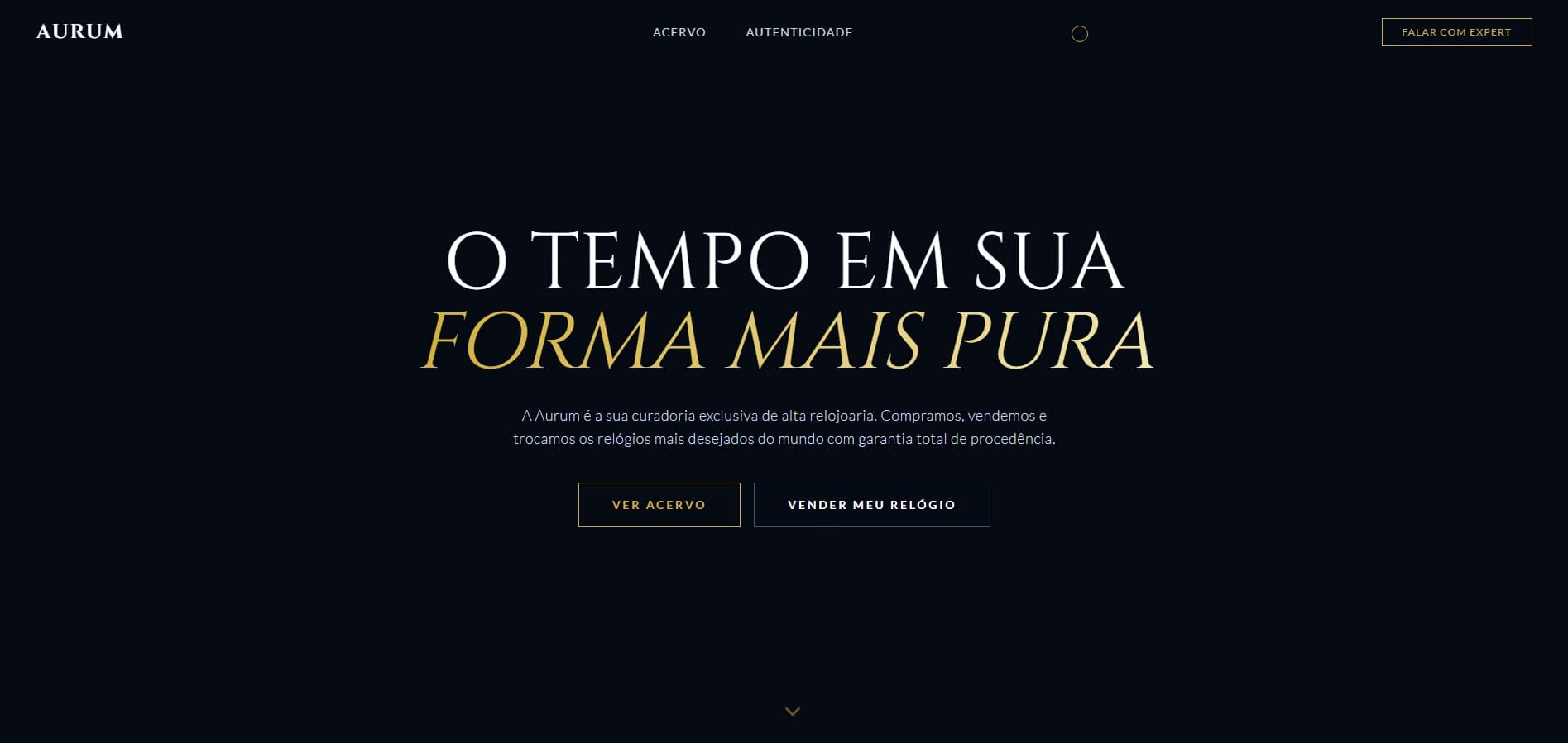 Captura do projeto Aurum